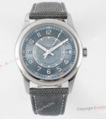 ZF Super Clone Patek Philippe Calatrava V2 Stainless Steel Gray-Blue Dial Leather Strap